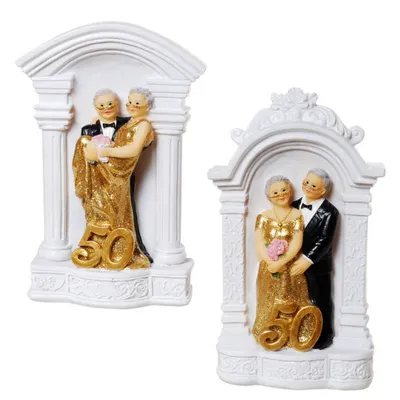 Produktbild von 2er Set Spardose Pagode mit Gold Hochzeitspaar und Pfropfen