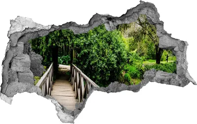 Produktbild von Selbstklebender Loch-3D-Aufkleber 95x73 cm Brücke über den Fluss