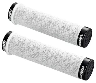 Produktbild von Sram Silikongriffe m. Schraubensicherung weiß, m. Doppelklemmen und End Plug