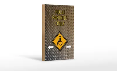 Produktbild von Holzschild Spruch 12x18cm Parken Rolli parking only