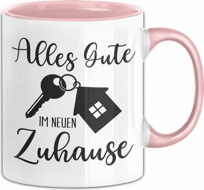 Produktbild von Einzugsgeschenke Wohnung Tasse Haus Umzug Geschenkidee Alles Gute Zum Umzug Geschenkidee Alles Gute Im Neuen Zuhause Kaffee-Becher (Rosa)