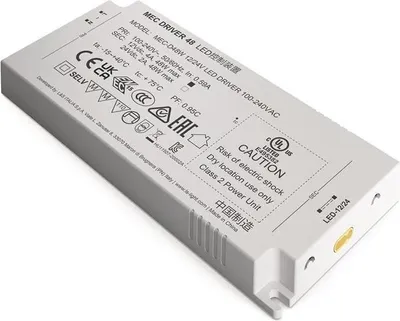 Image de Convertisseur LED 100-240 V CA / 12 + 24 V CC, longueur 160 mm, 48 W, blanc froid