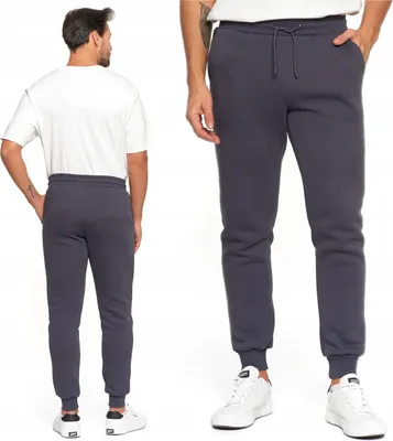 Produktbild von Moraj Herren Jogginghose mit Bündchen, mit Taschen, glatt, warm – Graphit, Größe L