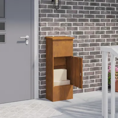 Zdjęcie produktu dla vidaXL Skrzynka na paczki Rusty 44,5 x 29 x 110,5 cm Stal odporna na warunki atmosferyczne