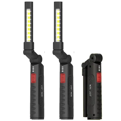 Produktbild von 2 Stück LED Arbeitsleuchte Werkstattlampe,Handlampe,Wiederaufladbare USB Inspektionsleuchten mit Magnet und Haken für Auto Reparatur Camping Notfall