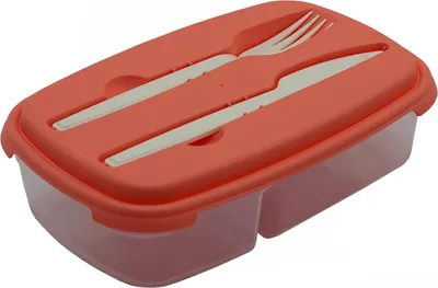 Produktbild von Gariella Lunchbox mit 2 Kammern, integriertem Besteck Orange