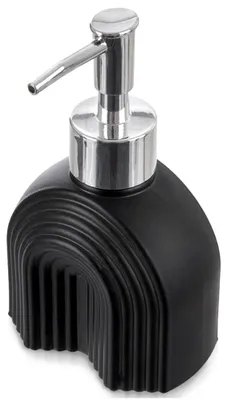 Obrázok produktu pre Dávkovač mydla – Sklenený dávkovač mydla – 180 ml – Čierna farba