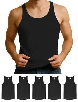 Productafbeelding van Onderhemd Heren - 5 Pack - Katoen - Tanktopstijl - Ademend - Comfortabele Pasvorm - Tanktop