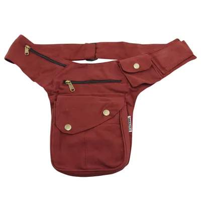 Produktbild von Gürteltasche - Buddy - rot-bordeaux - messingfarben - Bauchtasche - Hüfttasche