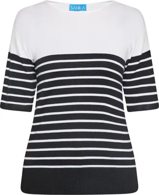 Produktbild von SANIKA damen t-shirt - schwarz weiss, XXL