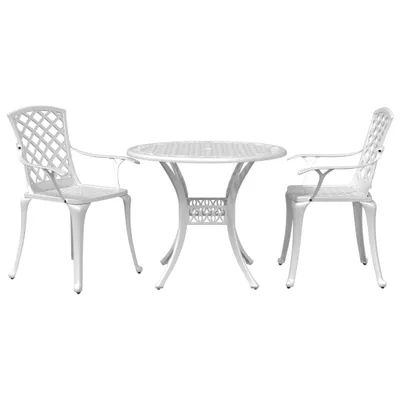 Immagine prodotto di Maison Exclusive - Set da bistrot 3 pezzi in fusione di alluminio bianco