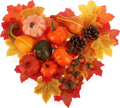 Produktbild von com-four® 50-teiliges Herbstdeko-Set - Tischdeko für den Herbst - Bastel-Set für Ernte- und Türkranz - große Streudeko als herbstlicher Tischschmuck, Fensterdekoration