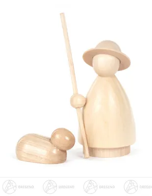 Produktbild von Krippen und Zubehör Schäfer mit Schaf natur (2) Höhe ca 6,5 cm