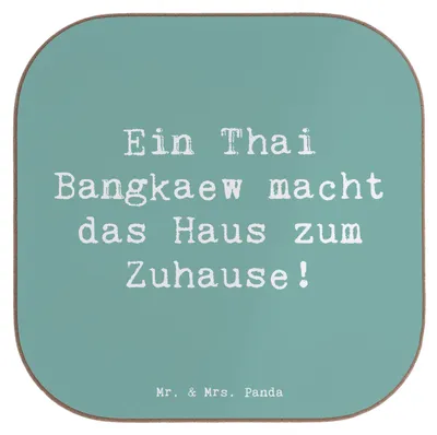 Produktbild von Mr. & Mrs. Panda Untersetzer für Gläser Spruch Thai Bangkaew Zuhause - Meeresbrise - Geschenk, Lebensfreude, gläseruntersetzer, Hunderassen Vielfalt, Tischuntersetzer