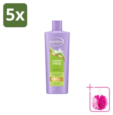 Productafbeelding van 5 x Andrélon Shampoo voor Lang Haar - 400 ml - Voordeelverpakking - 5 stuks