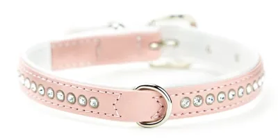 Produktbild von Nobby Halsband "Crystal" einreihig 37 cm (27-32 cm), 12/14 mm rosa / weiß