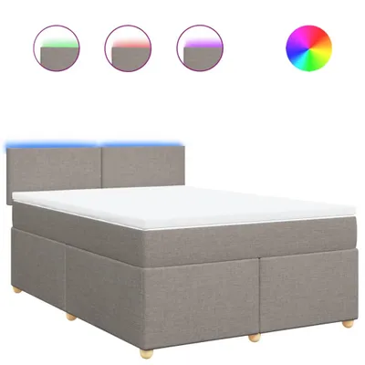 Produktbild von vidaXL Boxspringbett mit Matratze Taupe 140x200 cm Stoff