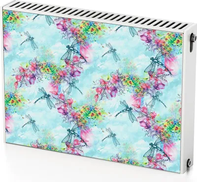Produktbild von Blumen – Magnetische Heizkörperabdeckung – 80x60 cm – Magnet Heizkörperabdeckung – 3D Würfel – Heizkörperverkleidung – Magnetische Wandverkleidung – Wetterfest