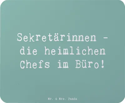 Produktbild von Mr. & Mrs. Panda Mousepad Spruch Sekretärin Chefin - Meeresbrise - Geschenk, Mauspad, Büromanagement, Backoffice Führung, Büro, Beruf, mousematte, Ansprechpartner, laptop
