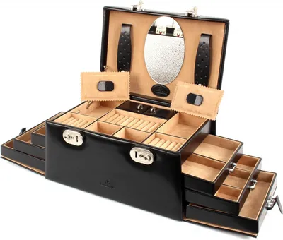 Immagine prodotto di WINDROSE scatola di gioielli Merino Jewelry Case Black nero