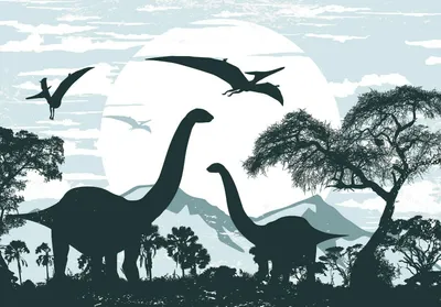 Produktbild von Vlies Fototapete Kinderzimmer Dinosaurier (368x254cm - 4 Bahnen) Dino Jungen Wandtapete Tapete Latexdruck UV-Beständig Geruchsfrei Hohe Auflösung Montagefertig
