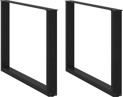 Obrázek produktu pro Nohy k jídelnímu stolu ve tvaru U, 2 ks, černé, 100 x (72-73) cm, ocel
