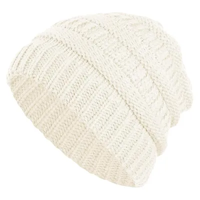 Obrázek produktu pro Háčkovaná čepice s culíkem, dámská čepice - BEANIEHUT White