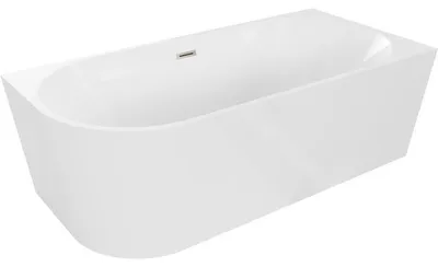Obrázek produktu pro Mexen Mia volně stojící rohová vana pravá 160 x 80 cm, bílá, přepad kartáčovaný nikl - 52691608000P-97