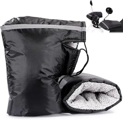 Immagine prodotto di Guanti da moto, coprimanubrio per moto, scooter e biciclette, con morbida fodera, caldi in inverno, antivento e impermeabili, con strisce riflettenti, universali