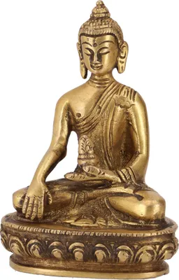 Produktbild von Buddha Statue aus Messing Akshobaya Buddha 11 cm - Modell 8, Gold, Buddhas