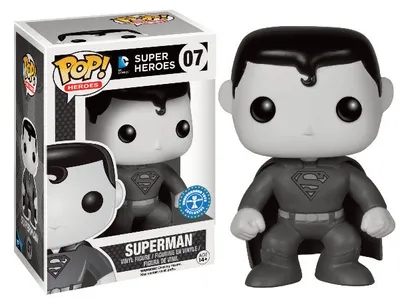 Image de Funko DC Comics Superman POP! Figurine noir et blanc 9 cm Exclusivité FK7612