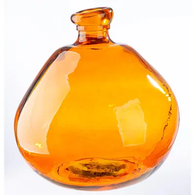 Productafbeelding van Gilde vaas, bolvormig, organisch design, "Organical", glas, oranje, verpakkingseenheid 1, hoogte 32 cm, diameter 31,5 cm, artikelnummer 58891, EAN-code 4063387588918