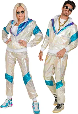 Produktbild von Uni 80 er Jahre Trainingsanzug Holografisch-  Jogginganzug Gr. S - 3XL Trainings Anzug XL - 185-192cm