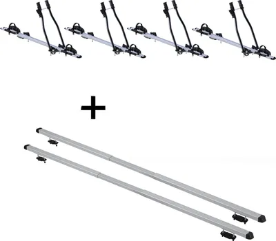 Produktbild von 4x Fahrradträger SAGITTAR + Dachträger RAPID kompatibel mit für Jeep Grand Cherokee (WJ) (5Türer) 99-04