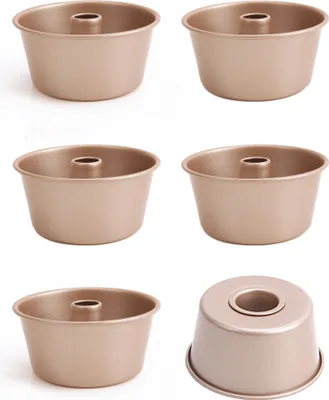 Produktbild von CANDeal 6er Set Antihaft Ring Kuchenform, 10cm Ringform Pfannen,Rohrpfanne zum Backen von Rührkuchen,Geriffelte Gugelhupfform mit Antihaftbeschichtung,Runde Kuchenform