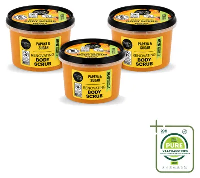 Obrázek produktu pro 3 kusy tělového peelingového krému Organic Shop s papájí - Exfoliuje a hydratuje - 250 ml - Velké balení