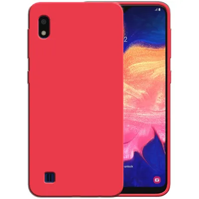 Produktbild von Smartphonica Silikonhülle für Samsung Galaxy A10 Hülle mit weicher Innenseite - Rot