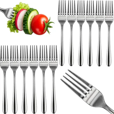 Produktbild von Tafelgabeln Essgabeln Menügabeln Set 12 Stück 18 cm glatt oval Metall spülmaschinengeeignet