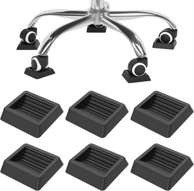 Zdjęcie produktu dla Podkładki pod meble 8x8 cm, 6 szt., guma, antypoślizgowe, do krzeseł