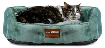 Produktbild von Rundes Katzen- und Hundebett für kleine Haustiere bis 7 kg – Waschbares, weiches Haustierbett mit rutschfester Unterseite