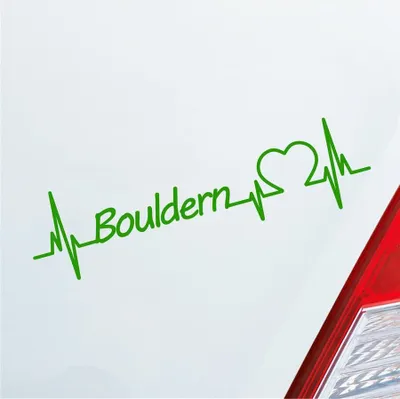 Produktbild von Auto Aufkleber Bouldern Herzschlag Klettern Ausdauersport Sport Liebe 19x5 cm Hellgrün Sticker Heckscheibenaufkleber