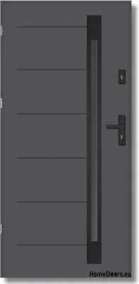 Produktbild von Stahltür, Außentür, Haustür, dicke, warme, NARVIK BLACK, 1,2Wm2k 70mm, Größe 90, Linke Tür, Anthrazit, sofort verfügbar