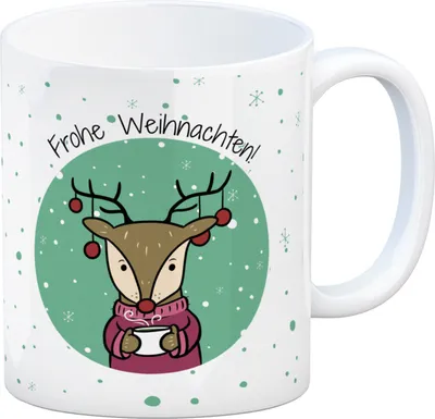 Produktbild von Frohe Weihnachten Kaffeebecher mit süßem Rentier