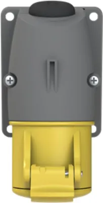 Immagine prodotto di Amphenol Presa a muro CEE da 16 ampere a 3 poli (2P+PE), codifica 4h gialla 100/130 V frequenza 50 e 60 Hz - 1 pezzo