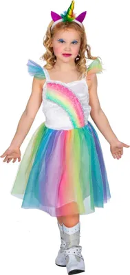 Image de Robe licorne arc-en-ciel fille 140-152