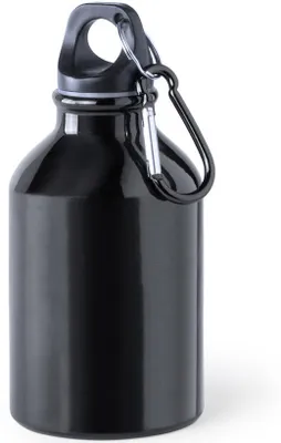 Produktbild von Wasserflasche - Schwarz - Aluminium - 330 ml - Karabiner - Bidon