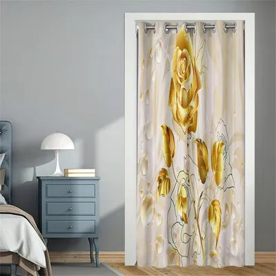 Obrázok produktu pre Záves na dvere, nepriehľadný, s okami, zatemňovací záves, 150x180 cm, farba: biela zlátka