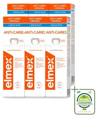 Immagine prodotto di 6 tubetti di dentifricio Elmex anti-carie sbiancante - 75 ml - confezione grande - 6 pezzi