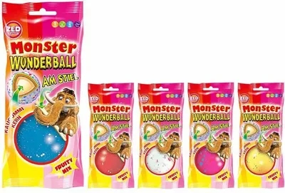 Produktbild von ZED Monster Wunderball Fruity am Stiel mit Kaugummi Kern 60g