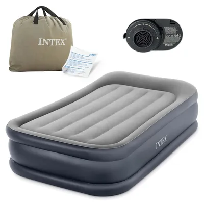 Produktbild von INTEX 64132ND Luftbett DuraBeam Deluxe Pillow Twin 99x191x42cm integrierte Pumpe